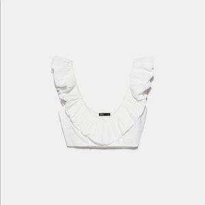 Zara Embroidered Eyelet Crop Top